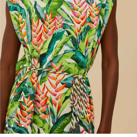 New Farm Rio Tropical Leaf Print Dress - Picture 3 of 11